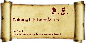 Makonyi Eleonóra névjegykártya